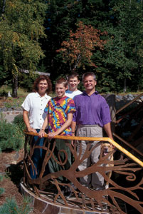 Andrea Lyman-Pinchera, Muir Lyman, Jarré Lyman, and Michael Pinchera enjoy the serenity of their home and land.